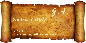 Gariup Anikó névjegykártya